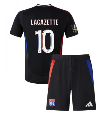 Olympique Lyonnais Alexandre Lacazette #10 Segunda Equipación Niños 2024-25 Manga Corta (+ Pantalones cortos)